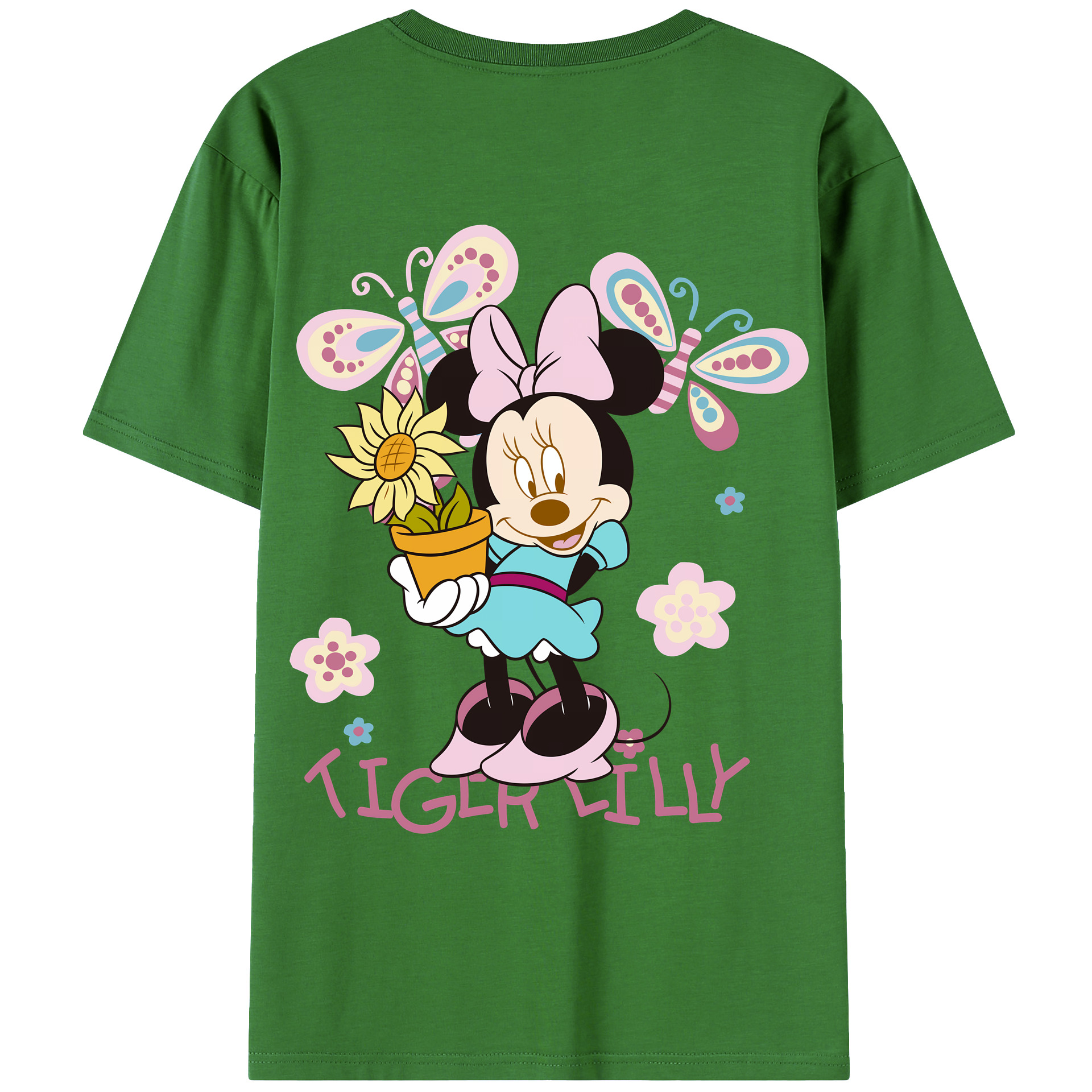 （画像用） ミッキーマウス Mickey Mouse レディース半袖Tシャツ(バックプリント)